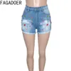 Fagadoer Fi Coloré Diamds Glands Denim Shorts Femmes Taille Haute Poche Slim Jean Casual Femme Bas Assortis 2024 f5AB #