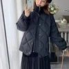 Koreanische Frauen Kurze Stehkragen Verdickung Weiße Ente Unten Jacke Weibliche Lose Fitting Lg Ärmeln Weiße Ente Unten Tops Mantel j2dC #