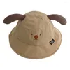 Berets Kids Beach Sun Hat Ears Baby Fisherman Breattable Sunproof Bucket för 0-2age resefiske