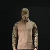 New Men Tactical Military TシャツCAMOUELGスリーブスポーツシャツ春夏屋外通気性ハンティングクライミングTシャツo9NX＃