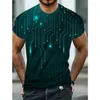 Magliette da uomo T-shirt estiva Tecnologia elettronica 3D Stampa O-Collo Moda Tempo libero Harajuku Manica corta Oversize
