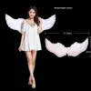 Brushes 1st Women Girl Angel Feather Wing Show Fairy Costume Cosplay Props Wedding Party Birthday Present Halloween Juldekorationer