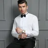 новый мужской смокинг Busin Social рубашка с рукавами Lg классический французский приклад сплошной цвет плюс размер, включая запонки и галстук-бабочку r4b7#