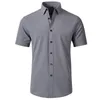 6xl Большая летняя мужская рубашка с коротким рукавом, тонкая однотонная, дышащая, удобная, удобная, для работы и отдыха q8l5#