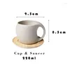 Muggar Creative Coffee Cup Ceramic Pink Tulpan Flower Tea Mugg eftermiddag Cake Plate Assiettes Mariage Kitchen Accessories