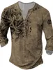 Männer Henry Shirt Grafik Viking Henry Kleidung 3D Gedruckt Outdoor Casual Lg Sleeve Butt Print Fi Designer Fi C2E0 #