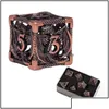 Utomhusspel Aktiviteter Leisure Sports Outdoors 7st Pure Copper Hollow Metal Dice Set DD Polyhedral för DND Dungeons och Dragons3328 OT7S6