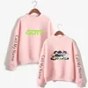 got7 Kpop Stampa Cute Baby Figura Carto Collo alto con cappuccio Uomo Donna Capl Felpe Top Lg Manica Cappuccio con cappuccio Pullover H1vt #