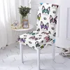 Housses de chaise, couvre-tête de chien de dessin animé, siège à motif d'animal de compagnie mignon pour la cuisine familiale, salon, salle à manger, décoration de maison en Polyester