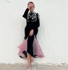 Бальные платья Jiayigong Arabia Черная русалка для выпускного вечера Женские вечерние платья с высоким воротником и стразами с длинными рукавами Коктейльные платья
