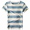 Mannen Gestreept T-shirt Strepen Top Tees Mannelijke Fi Korte Mouw Blauw Rood Wit Zwart T-shirt Kostuum Cosplay Party x0V4 #