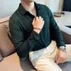 luxury Vintage Jacquard Shirt 2023 Spring Lg Sleeve Slim Fit Casual Tuxedo Fi Man Wedding social Shirts Plus Size 4XL-M 54hZ#