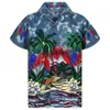 Nieuwe Zomer Shirts Mannen Oversized Strand Heren Shirt Korte Mouw Cocut Boom Print Fi Hawaiiaanse Tops Herenkleding n2vi #