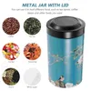 Storage Bottles Tinplate Tea Candy Holder Metal Jar With Lid Containers Seal Canister Portable Household Snack