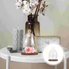 Garrafas de armazenamento Wood Cupcake Stand Egg Glass Cover Dome com Base Clear Flower Decor