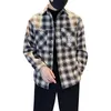 Autumn New Korean Mäns Slim-Fit Single-Breasted Plaid Jacket Male Youth Fi Brand Casual LG-ärmad Lapel Jacket M-2XL 91UW#