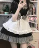 Femmes Maid Outfit Black Plaid Cosplay Anime Uniforme Fille Étudiante Lolita Dr Style Doux Mignon Arc Café Princ Kawaii Dres 41Gz #