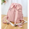 Schultaschen, rosa Farbe, Teenager-Tasche für Mädchen, Rucksack, Damen, Büchertaschen, Mittelschüler, Schultasche, große schwarze Ohren, Nylon-Rucksack