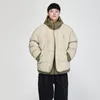 Harajuku Giù da uomo imbottito spesso Parka Street Wear Retro Hip-Hop Lettera modello stampato Puffy Giacca con cappuccio da uomo Cappotto invernale caldo v17a #