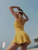 Tenis Deportes Dr Mujer Sleevel Tenis Dr con entrenamiento acolchado Correr Fitn Short Skorts Golf Badmint Faldas de yoga P3CE #