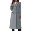 Trench da lavoro casual di design oversize primavera autunno tweed doppio petto misto lana moda capispalla da donna giacca a vento trench da donna di media lunghezza