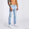 man byxor retro stretch jeans casual smal fit byxor manlig vinge blixtlås plus storlek blyerts byxor denim magra jeans för män n8os#