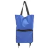 Sacs de rangement Sac de remorqueur Grand chariot pour faire du shopping réutilisable épicerie pliable fourre-tout extérieur pliable avec chariot de capacité de roue