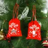 Gift Wrap 5/10Pcs Red Christmas Candy Bag Cloth Cartoon Santa Claus Packing Merry Decorations For Home Kids