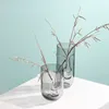 Vasen Home Kreative Doppelohr 3D-Gesicht Relief Vase Glas Dekoration Designer Weich