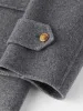 fsle 100% Wool College Style Women Navy Blue Lg Woolen Jackets Drop Sleeve Design Casual Winter New Female Grey Wool Coats A9L3#