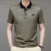 Erkek Polos Yaz Erkekler Ekose Kısa Kollu Polo Gömlek Koreon Temel Street Giyim Moda Erkek Giysileri İş Sosyal Gündelik Gevşek Tops 2024