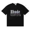 Europe Amérique Rhude Chemise Shorts Coton Hommes T-shirt Tess Designer Casual Mode À Manches Courtes Hommes Femmes Col Rond T-shirts Taille US S-XL