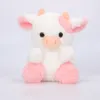 Nieuwe roze koe pluche speelgoed Belle Strawberry Cow schattige aardbeienkoeienpop