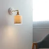 Wall Lamp Nordic Modern LED Ceramic Lampshade Knob Switch Bedroom Bathroom Mirror Japanese