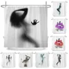 Shower Curtains Get Naked Sexy Woman White Curtain Waterproof Print Polyester Fabric Beach Washable Bathroom Cortinas Home Decor