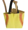 Utomhuspåsar 2022 Handväska Baseball Stitching Mix varje 5 färger 16.5x12.6x3.5inch Mesh Handle Shoder Bag Stitched Print Tote Beach SPOR DHIT4