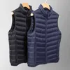 Masculino casual clássico puffer sleevel jaquetas 2023 novo outono inverno 90% pato branco para baixo homens ultra leve parkas casacos i7jw #