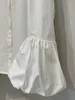 Женские блузки, модная рубашка с круглым воротником, с одинарными рукавами-фонариками, однотонная свободная хлопковая блузка, весна 2024, Tide 7AB3228