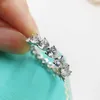 Anello solitario scintillante argento sterling 925 5 5mm anelli di fidanzamento con diamante simulato a forma di cuore Moissanite ad alto tenore di carbonio 283G