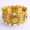 Luxury Women Big Wide Bangle CARVE THAI BAHT 18 k Solid Fine G F Gold Dubai Style African Jewelry Bracelets With CZ Middle2306