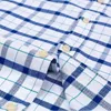 100% Cott Uomo Oxford Camicia a maniche corte Estate Plaid a righe Abiti maschili Busin Regular Fit Dr Camicia oversize 7XL 6XL D49H #