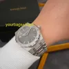 Relógio de pulso Diamond AP Royal Oak Series 15500ST mostrador de aço de precisão cinza com parte traseira transparente masculino moda lazer negócios relógio de máquinas esportivas