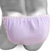 Underpants plisowane koronkowe mężczyzn krótkie bieliznę seksowne sissy jedwabiste błyszczące majtki do gejowskiej krótkiej wysokiej cięcia