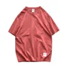 sommar ny amerikansk retro kortärmad o-hals soild färg t-shirt mäns fi enkel 100% cott ons casual sport tops 973y#