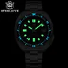 Wristwatches Steeldive SD1970 خلفية التاريخ الأبيض 200M Wateproof NH35 6105 Turtle Automatic Diver Watch 23011329G