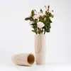 Vazolar modern ahşap vazo retro rustik saksı şişesi kurutulmuş çiçek bitkileri için tutucu konteyner ev yatak odası oturma odası