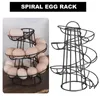 Kitchen Storage Spiral Egg Rack Display Multi-functional Skelter Dispenser Metal Basket For Countertop