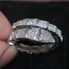Marke 925 Sterling Silber Schlange Ringe für Frauen Luxus Pave Diamant Verlobungsring Hochzeit Weiß Topas Schmuck gestempelt 10kt Clust266E