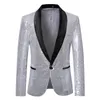 1 pc Men Fi Requintado Lantejoulas Persalizado Terno Casaco Stage Performance Light Luxo All-Match Multicolor Suit Top m3GE #