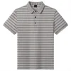 Estate Uomo Manica corta Smooth Stripe Polo Abbigliamento maschile Streetwear Moda Grigio Social Business Casual Basic Top 240318